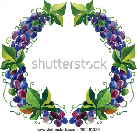 Grape Leaf Wreath Vector