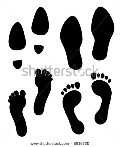 Hand Drawn Foot Prints