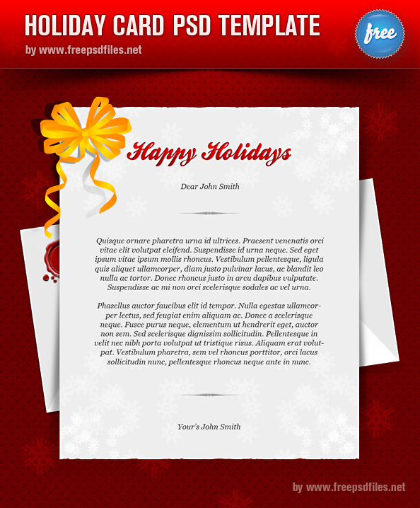Holiday Greeting Card Template Holiday Greeting Card Template