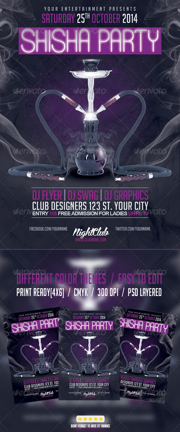 Hookah Night Flyer Template Hookah Night Flyer Template