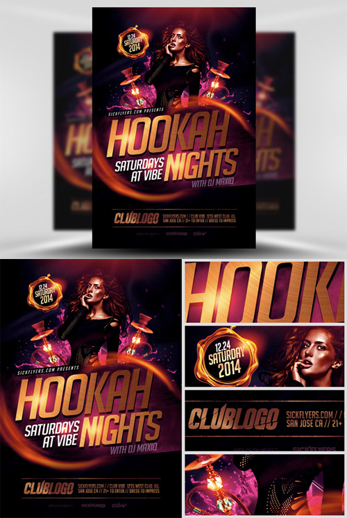 Hookah Night Flyer Template