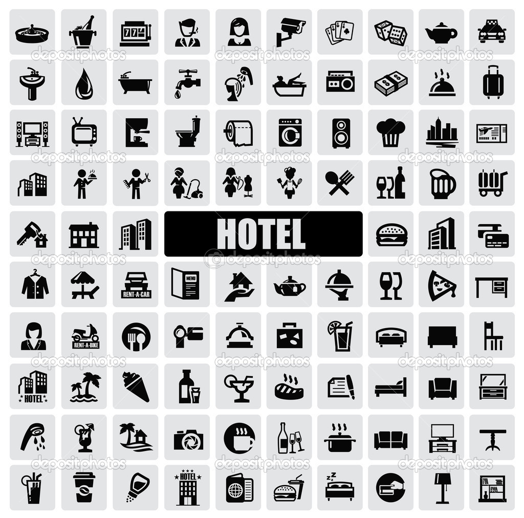 Hotel Icon Black and White