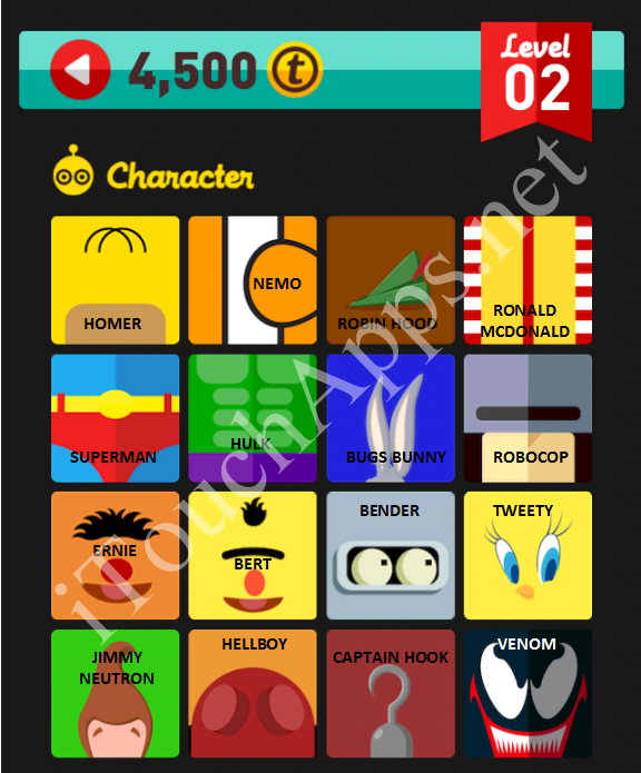 Icon Pop Quiz Character Answers Level 2