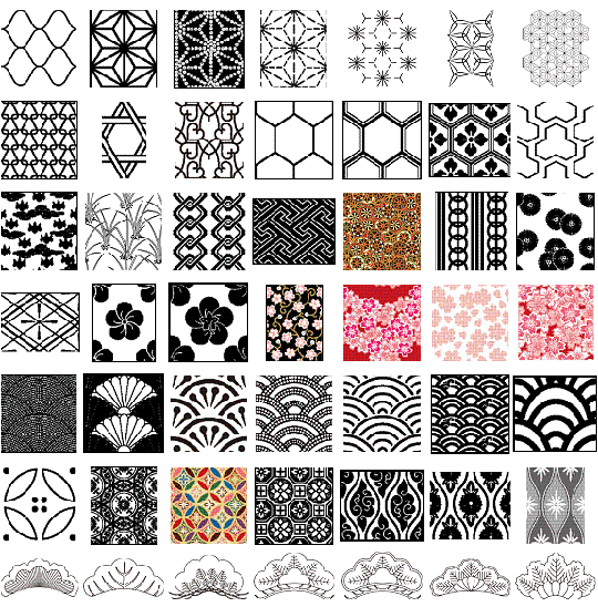 16 Japanese Geometric Pattern Vector Images