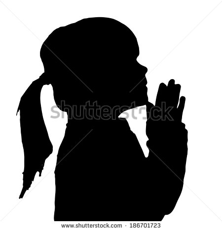 Little Girl Praying Silhouette