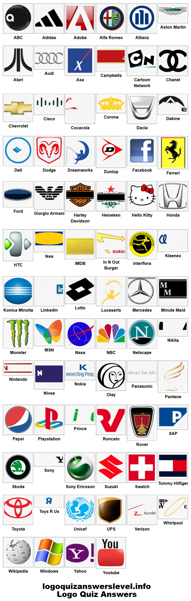Logos Quiz Level 2-19 Answers - Logo Quiz Game Answers