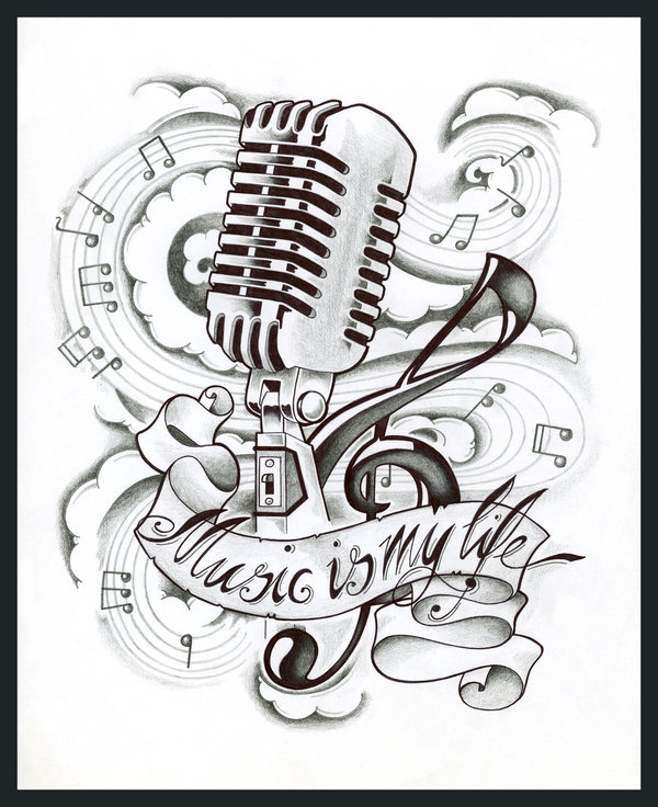 Music Tattoo Designs Drawings