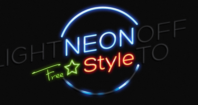 19 Neon PSD Font Images