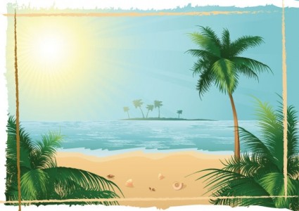 Ocean Beach Vector Design Free