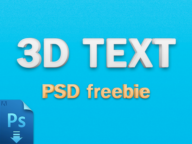 Photoshop 3D Text Effect PSD