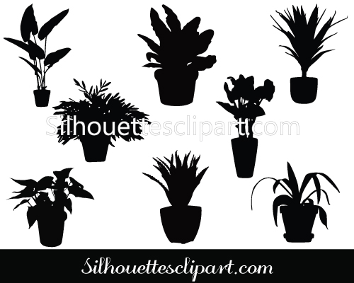 Potted Plant Clip Art Silhouette