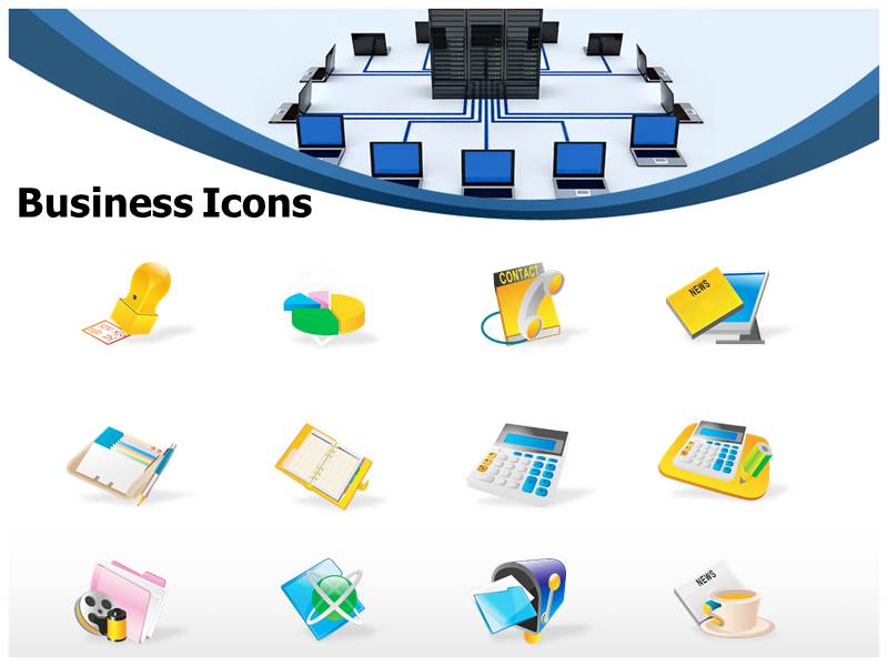 PowerPoint Network Icons Topology