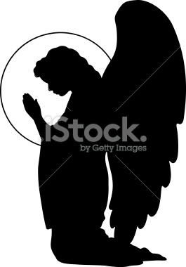 Praying Angel Silhouette Clip Art