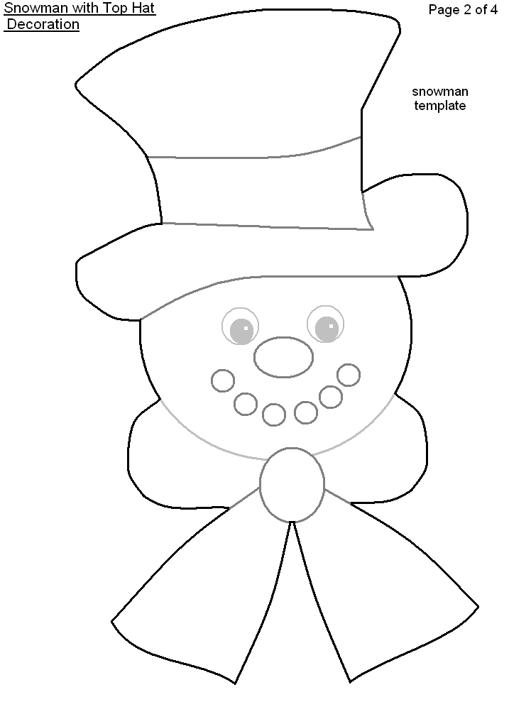 Printable Snowman Top Hat Pattern