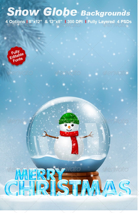 PSD Christmas Snow Globes