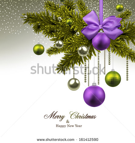 Purple and Green Christmas Tree Background