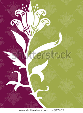 Purple and Green Flower Vector