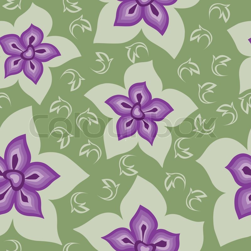 Purple and Green Flower Vector