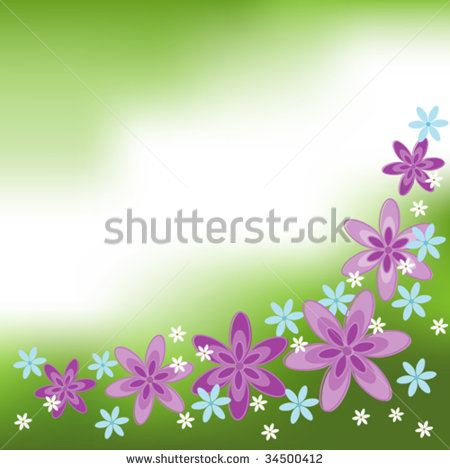 Purple and Green Flower Vector