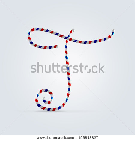 Red White and Blue Striped Letters