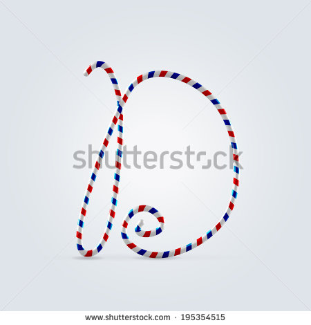 Red White and Blue Striped Letters