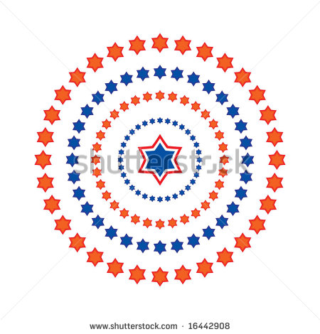 Red White Blue Circle Star Vector