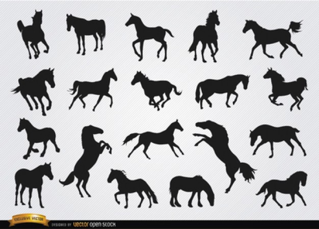Running Horse Silhouette Vector Free