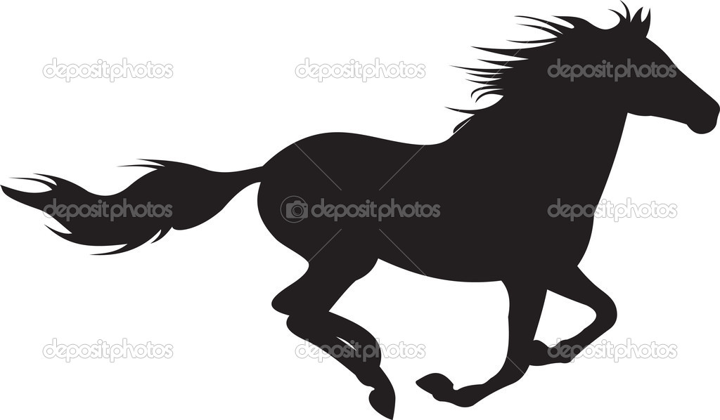 Running Horse Silhouette Vector