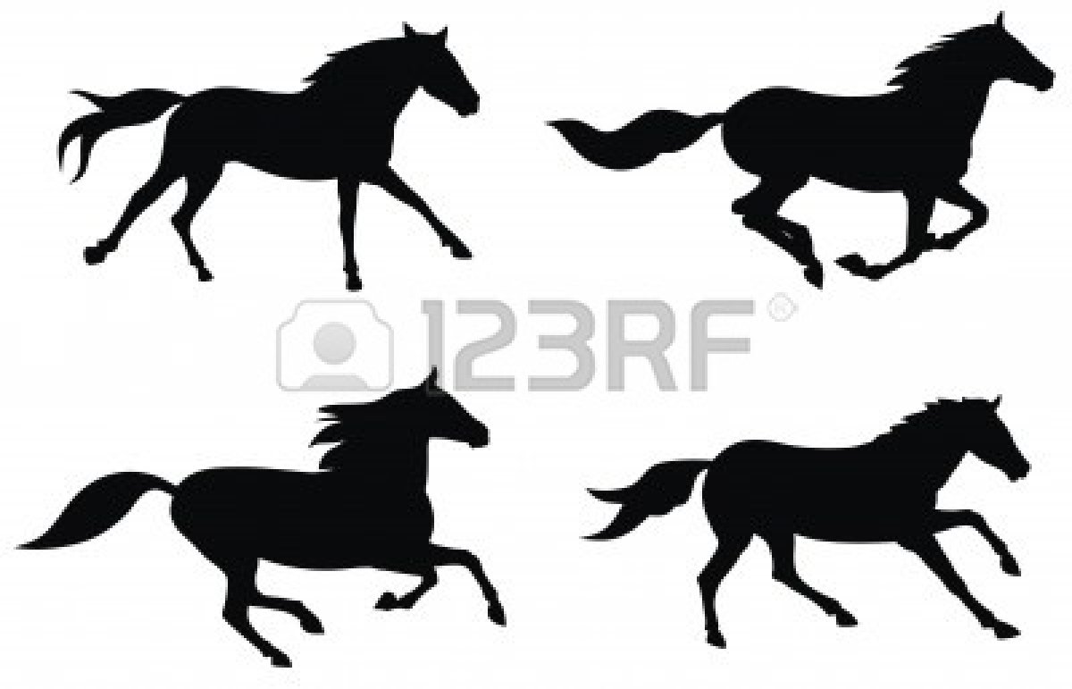 Running Horse Silhouette Vector