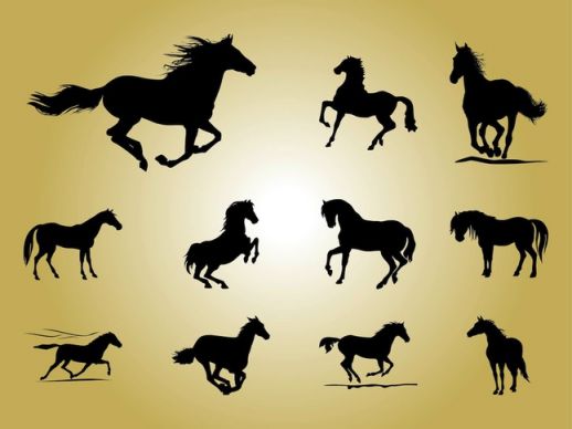 Running Horse Silhouette Vector