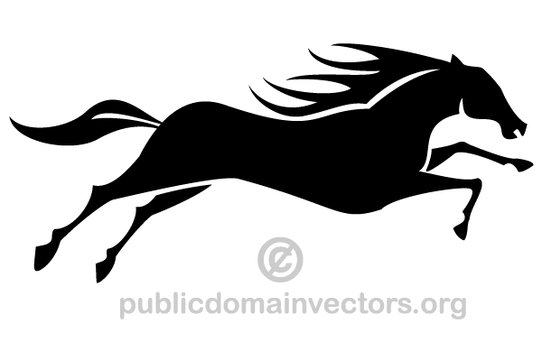 Running Horse Silhouette Vector