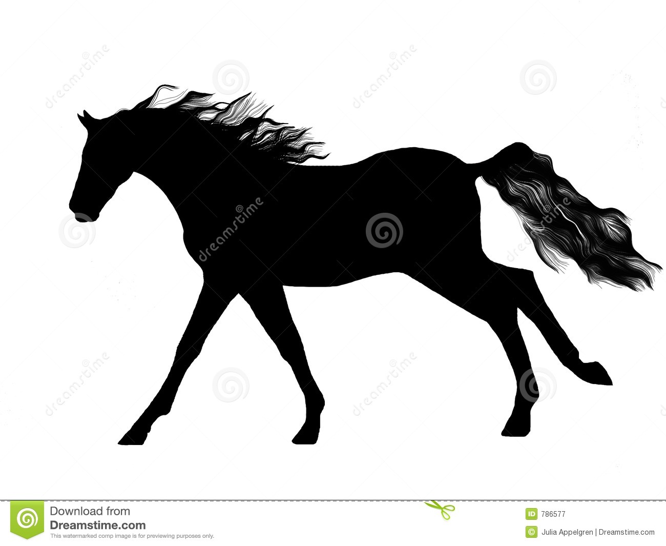 Running Horse Silhouette Vector