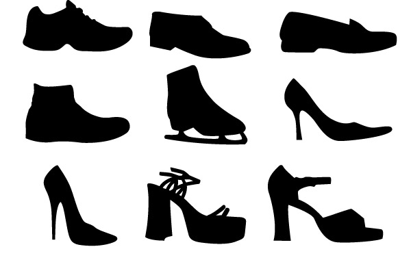 Shoe Silhouettes Vectors Free