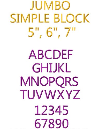 Simple Block Font Machine Embroidery