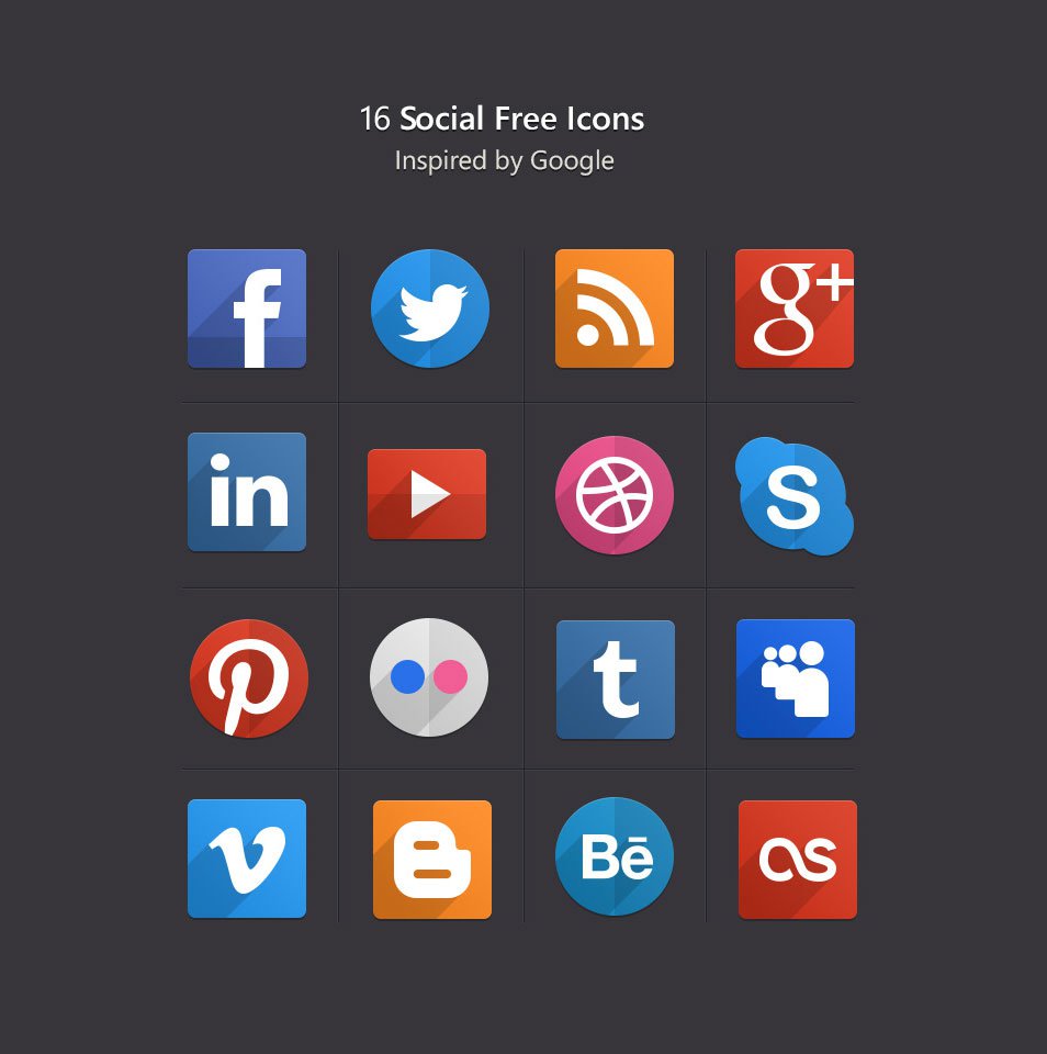 Social Media Icons Flat