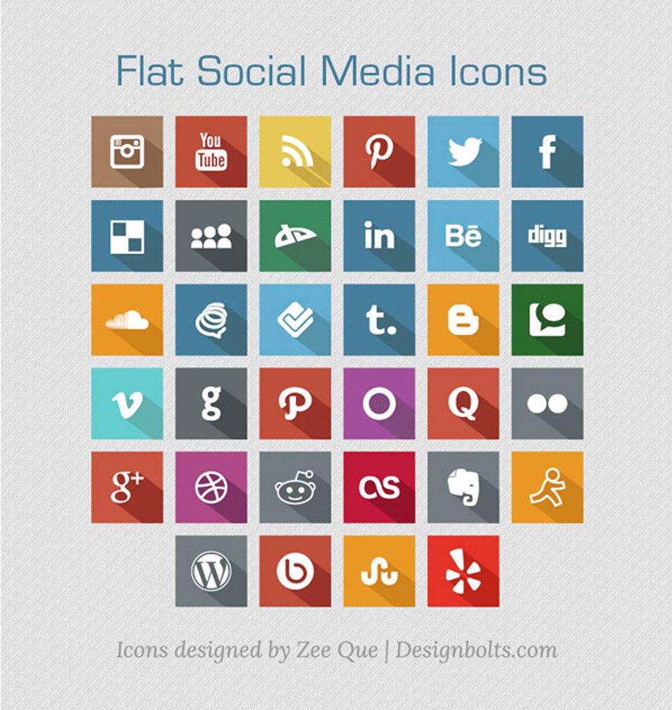 Social Media Icons Flat