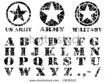 Vector Military Vintage Font