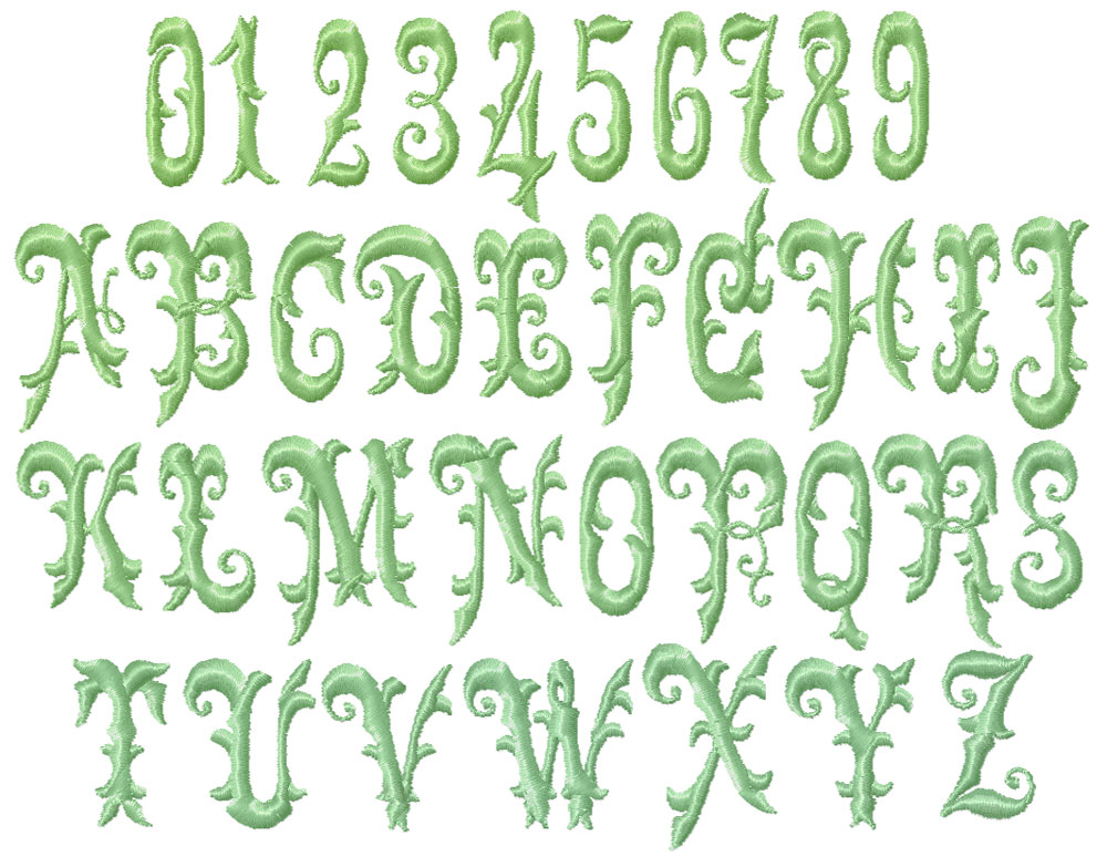 Victorian Monogram Embroidery Fonts