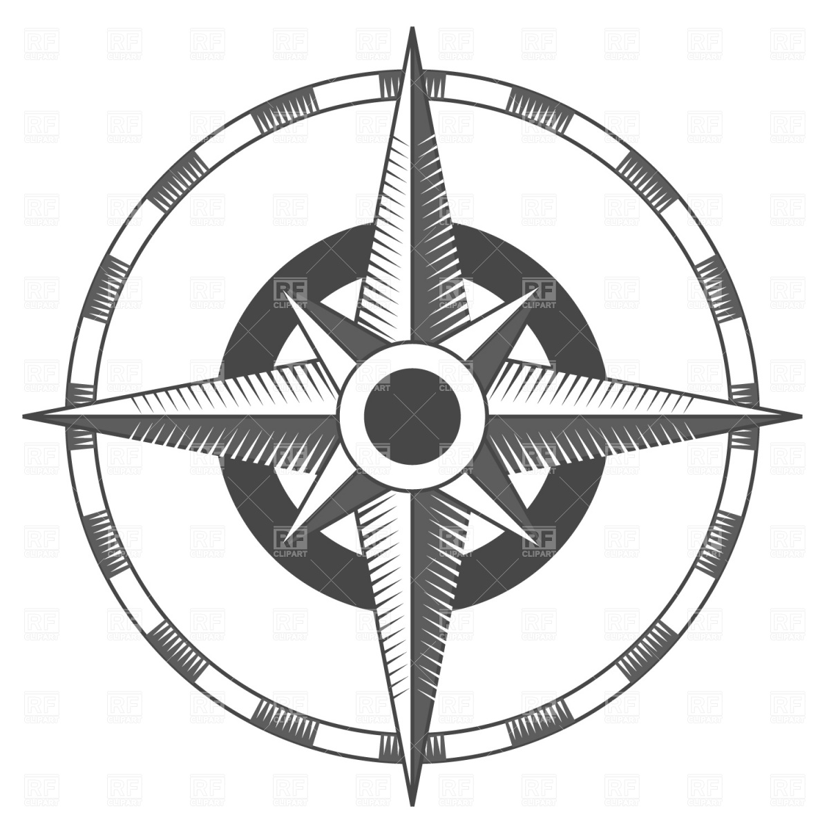 Vintage Compass Rose Clip Art Free