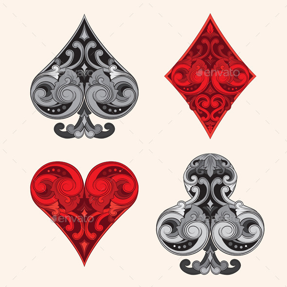 9 Playing Card Suit Vector Images