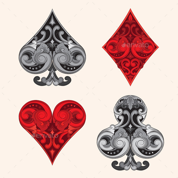 Vintage Playing Card Symbols Vintage Playing Card Symbols