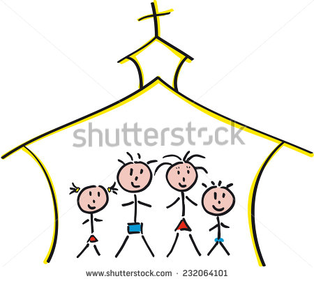 Walking to Church Family Vector