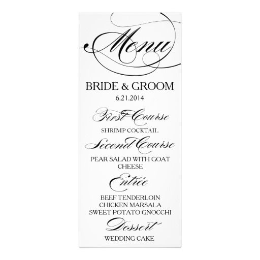 Wedding Script Font Menu