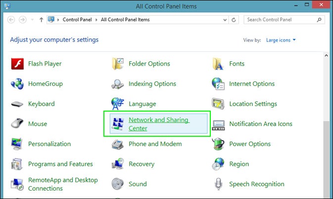 Windows 7 Change Network Settings Icon