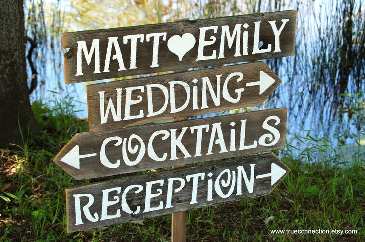 Wooden Wedding Directional Sign