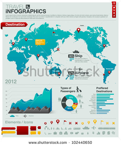 World Map Infographic Elements