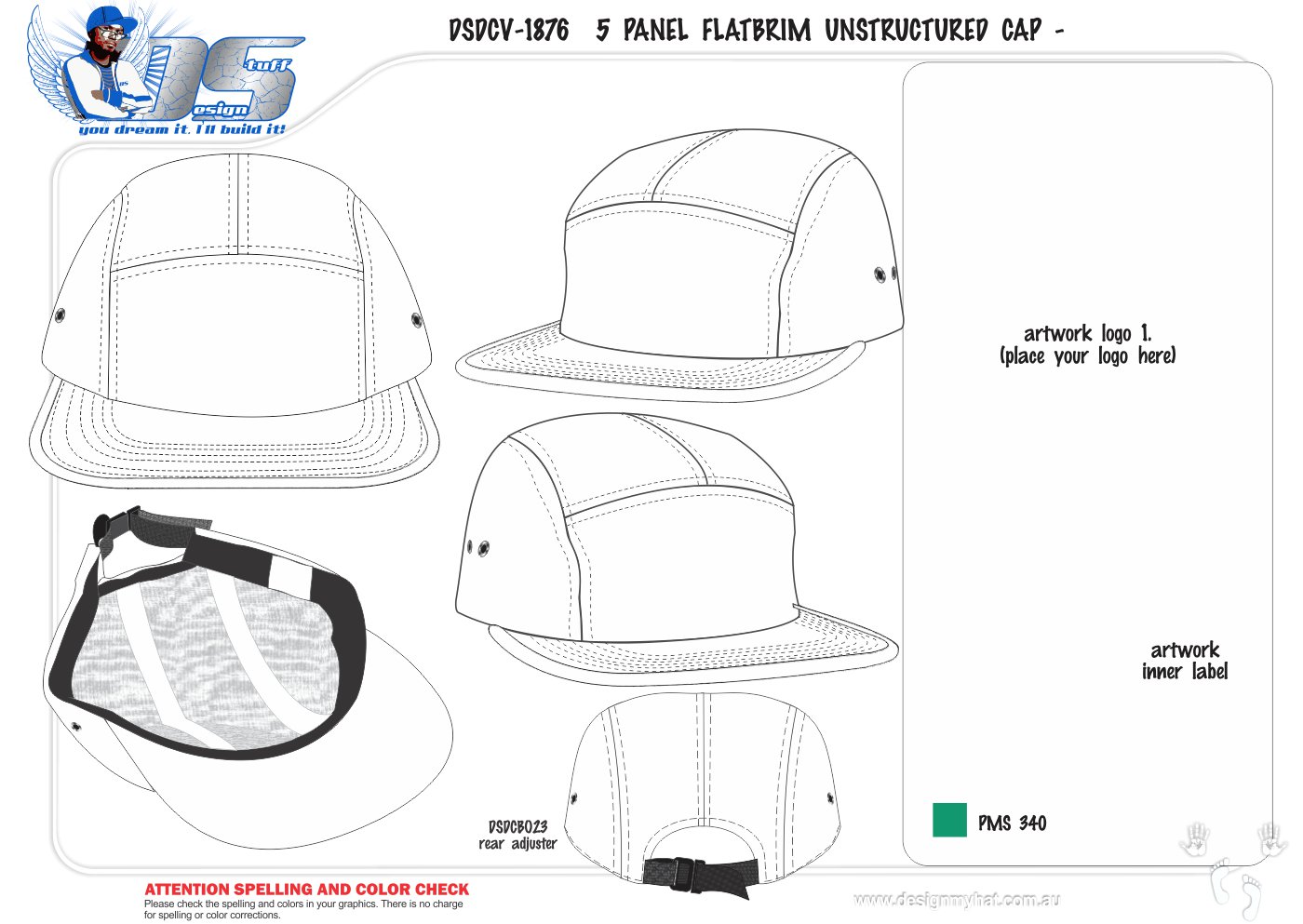 5 Panel Hat Template