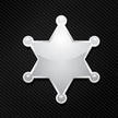 6 Point Star Badge Black and White
