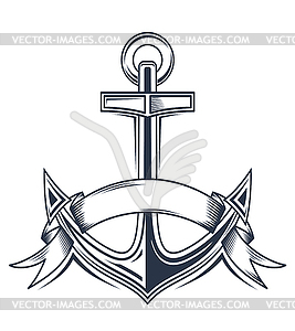 Anchor with Ribbon Clip Art