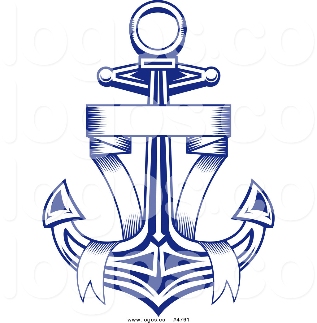 Anchor with Ribbon Clip Art